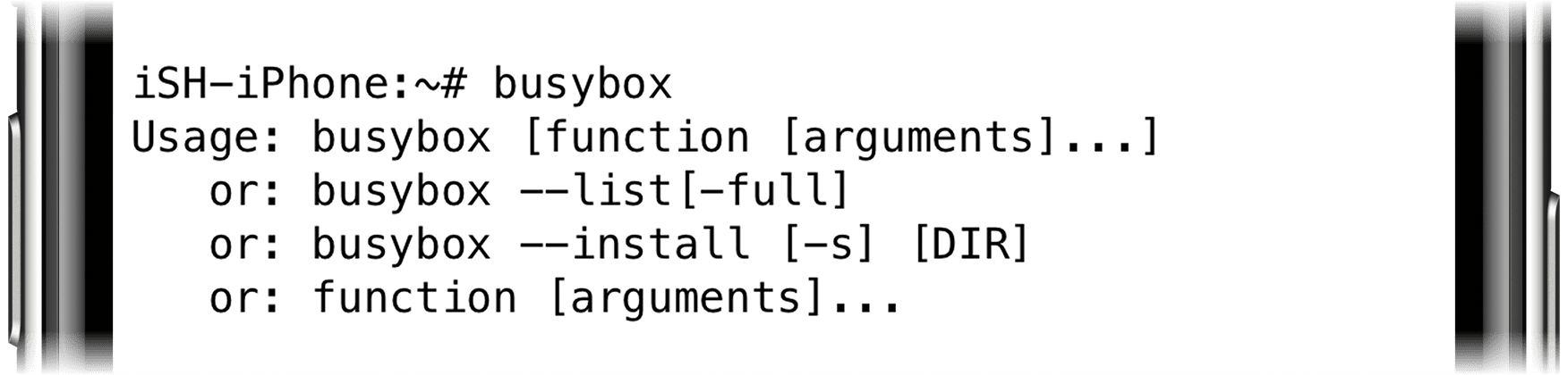 Starting BusyBox on an iPhone